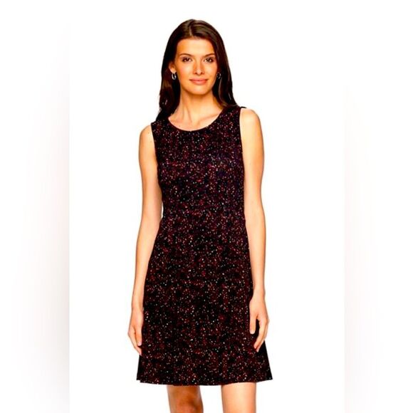 APT. 9 Sleeveless Fit & Flare Midi Dress Black & Red Size‎ Large - Picture 1 of 7